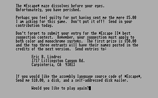 Escape atari screenshot